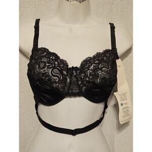 NEW Vintage SMOOTHIE SOLUTIONS UW Black Convertible Straps Stretch Lace Bra 36D